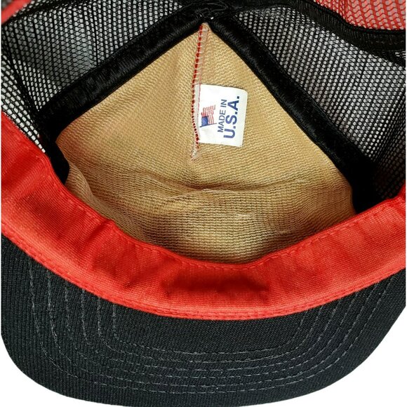 VTG Trucker Hat Cant Run With Big Dogs Stay On Porch Bulldog Doberman Mesh Cap - Picture 5 of 6